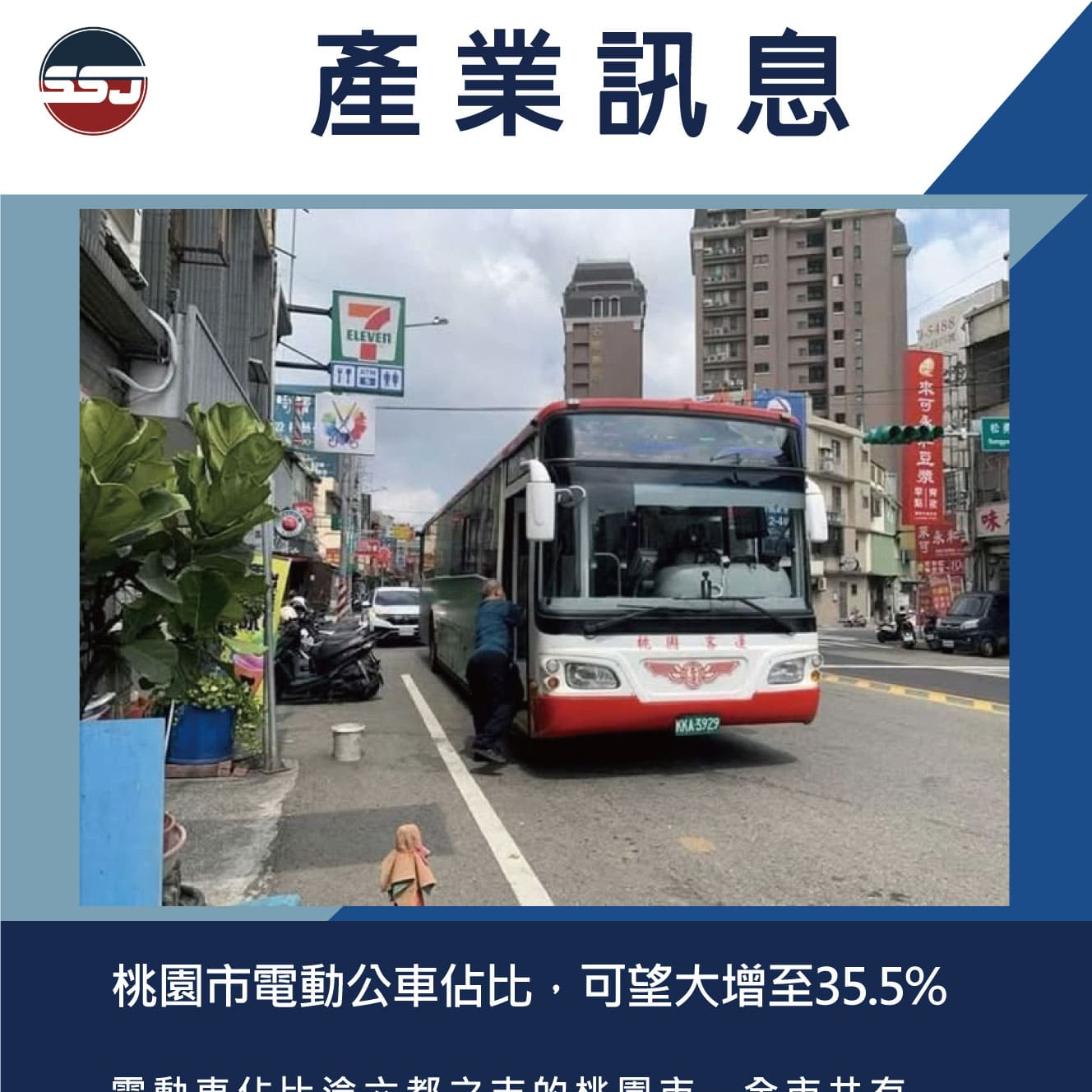 桃園市電動公車佔比，可望大增至35.5%