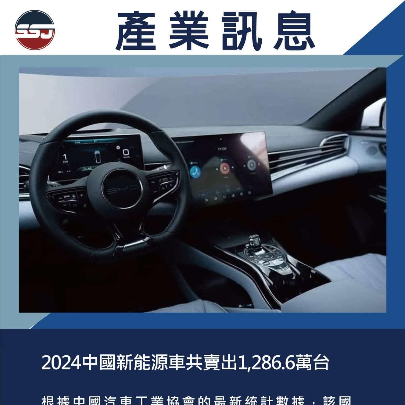 2024中國新能源車共賣出1,286.6萬台