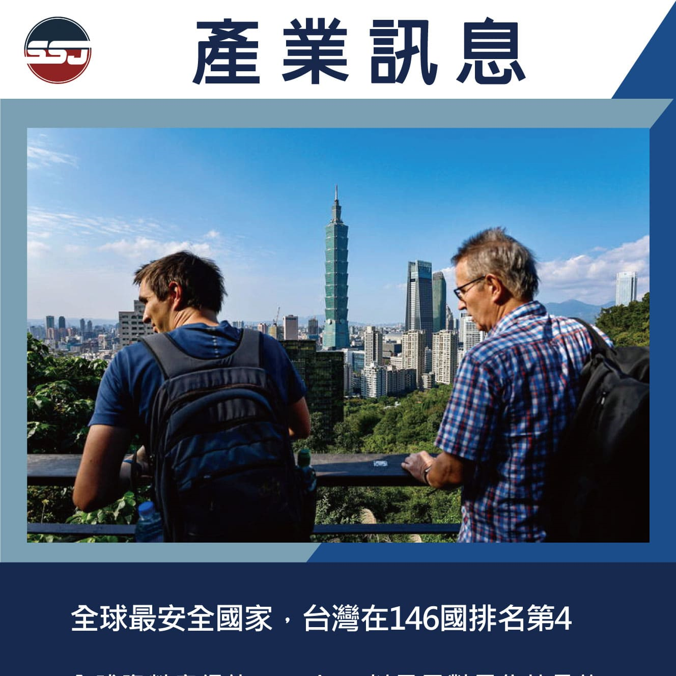 全球最安全國家，台灣在146國排名第4